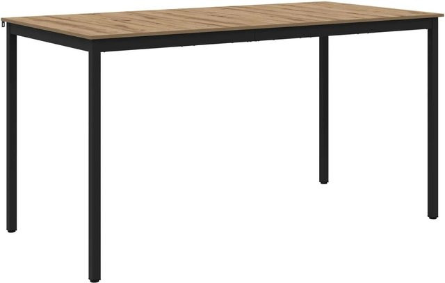 vidaXL Esstisch modern in Eiche braun aus Holzwerkstoff und Metall, rechteckig, B/T/H: 105 x 100 x 76 cm - Bild 1
