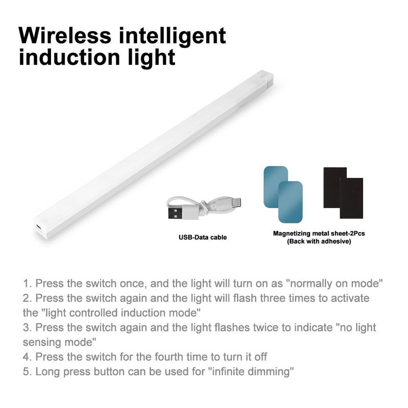 YJMP Super Lighting LED Nachtlicht mit Bewegungssensor, USB aufladbar, ultraflach und kabellos, Farbe: Weiß, Breite: 50 cm - Bild 2