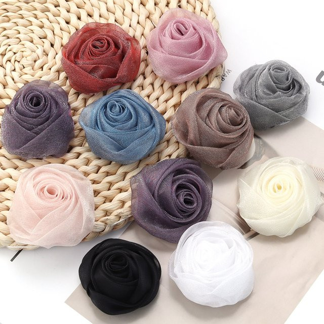 louleur Brosche, Organza, Bunt, 5 cm - Bild 1