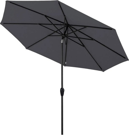 Sekey Marktschirm Grau aus Aluminium und Polyester mit Kurbel, 8-eckig, Durchmesser: 330 cm