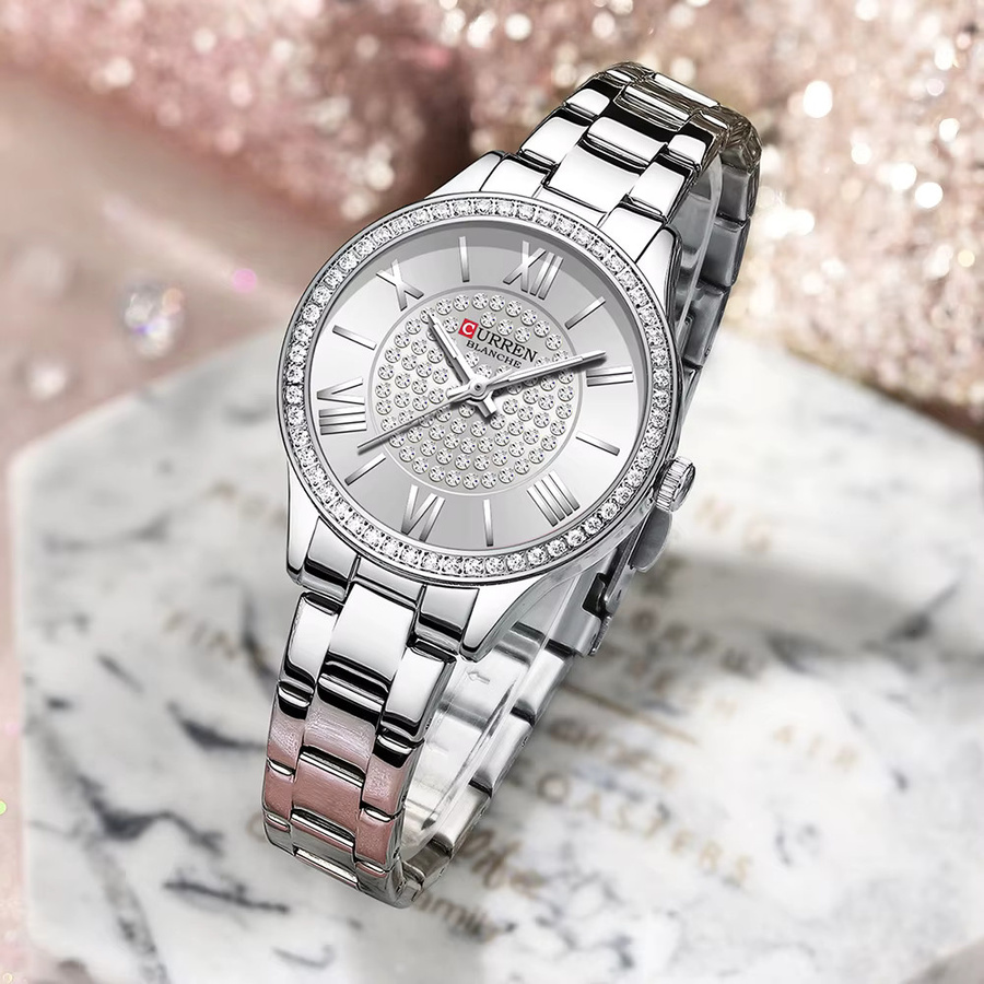 CURREN Armbanduhr Quarz, Edelstahl, Silber, Damen - Bild 2