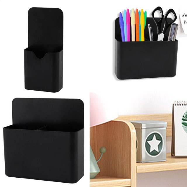 Magnetischer Stifthalter aus Kunststoff in Schwarz für Büro und Zuhause - Bild 1