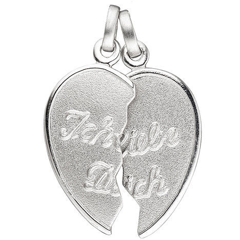 Colfem Anhänger, geteiltes Herz, 925 Silber, Unisex - Bild 1