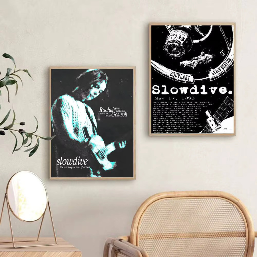 Minimalist Slowdive Everything Is Alive Souvlaki Shoegaze Musik Poster, Selbstklebender Wanddekor in Mehrfarbig, B/H: 15 x 15 cm - Bild 4