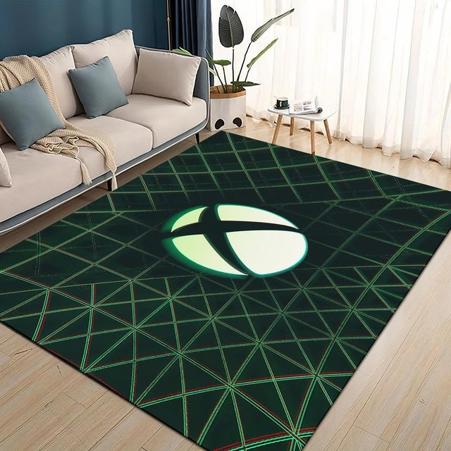 Karpetti Xbox Gaming Teppich für Wohnzimmer und Kinderzimmer, Grün, B/B: 60 x 90 cm - Bild 1