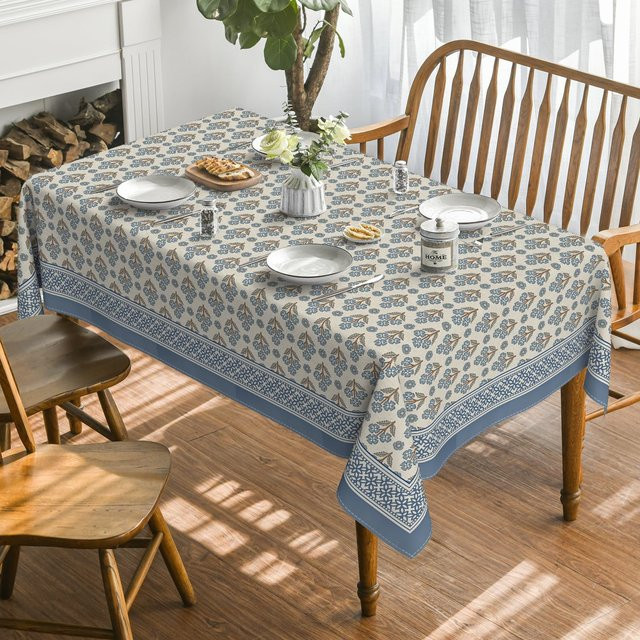JMG Household Supplies Tischdecke mit floralem Geometrie-Print in Blau, B/B: 140 x 180 cm - Bild 1