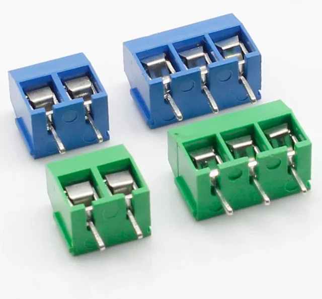 ELECAPITAL KF301 Schraubklemmen 3-Pin PCB Terminal Block Stecker 5,0 mm, 100 Stück, Blau und Grün - Bild 1