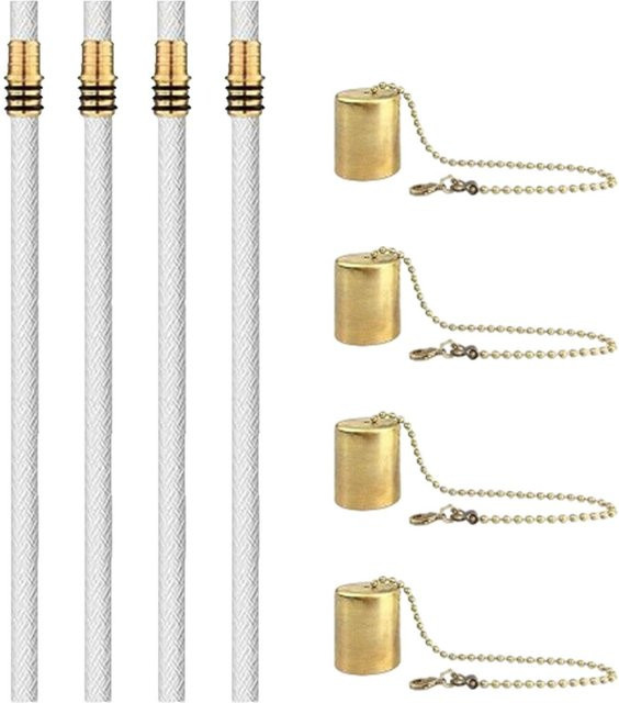 Scandium Weinflaschenlampen-Set mit Öllampendochten und Lichtkappen in Weiß für Garten-Fackeln und Heimdekoration - Bild 1