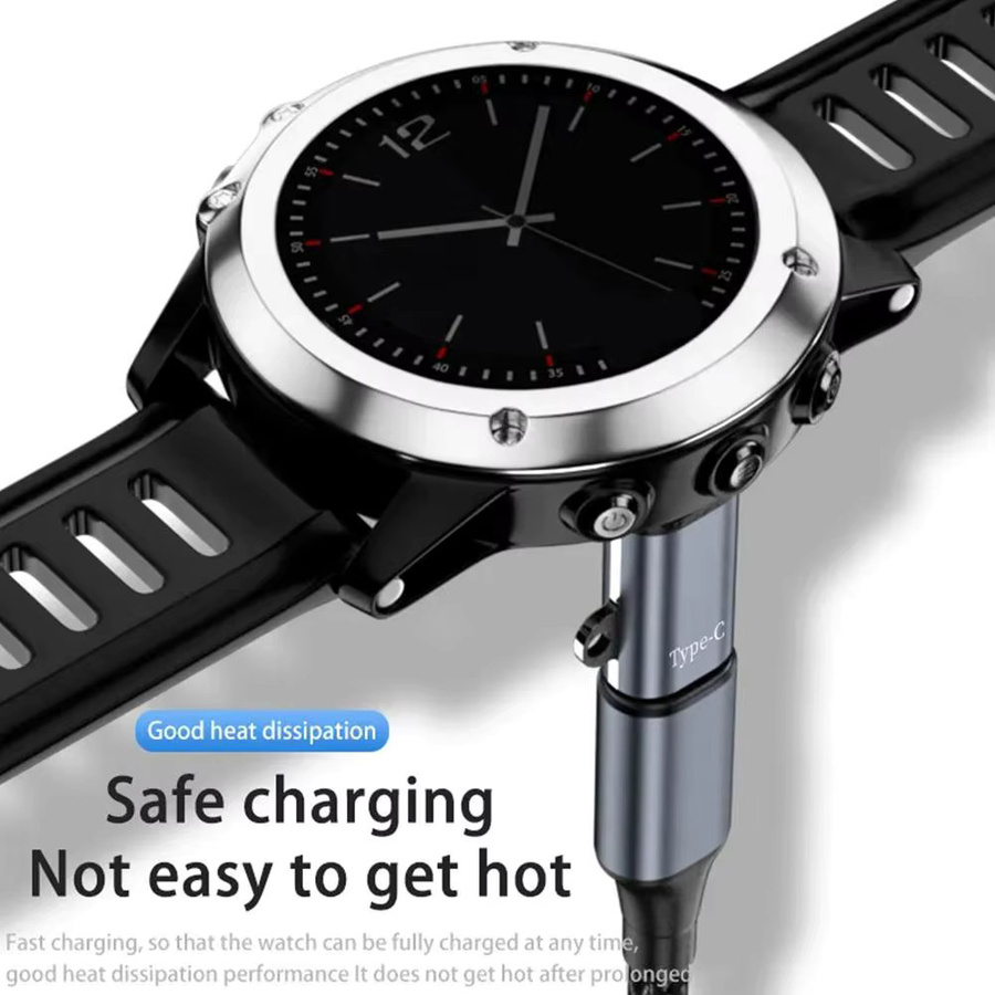 USB-C Ladeadapter für Garmin Fenix Smartwatch Zubehör in Schwarz - Bild 4
