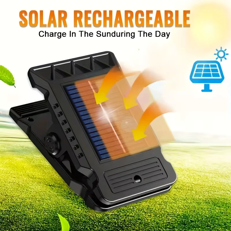 XIWANGFIRE Solar-Außenleuchte mit Bewegungssensor und LED, wasserdicht, Schwarz, Rechteckig - Bild 5