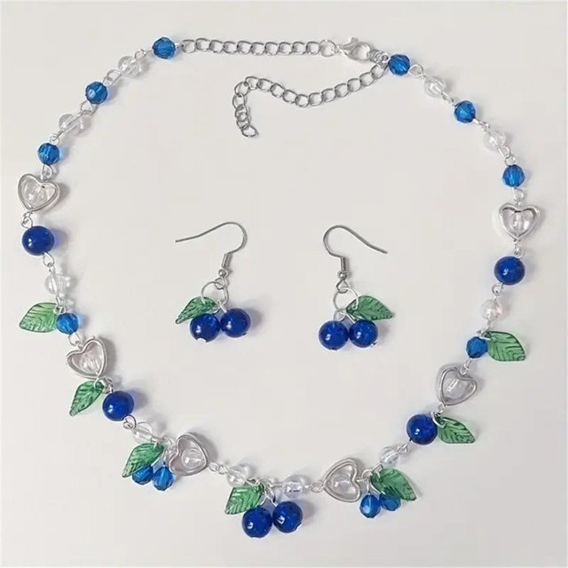 Lucky Star Jewelry Schmuck-Set, Anhänger, Ohrringe, Schlüsselbeinkette, Silber, Zirkonia, blau, Damen - Bild 1