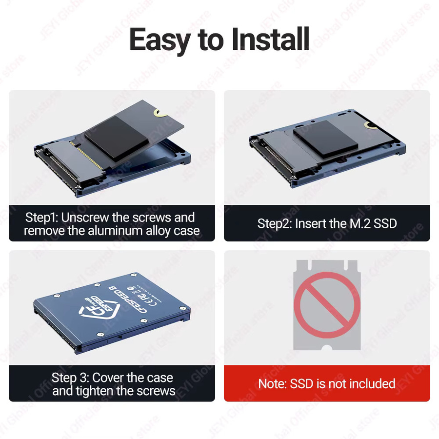 JEYI M.2 NVMe SSD zu CFE Typ-B Aluminium-Adapter PCIe 4.0 für Nikon Z6 Z7 Z9 R3 R5 D6 und Canon R3 R5C - Bild 5