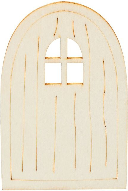 HobbyFun Miniatur Tür Borre aus Holz in Beige - Bild 1