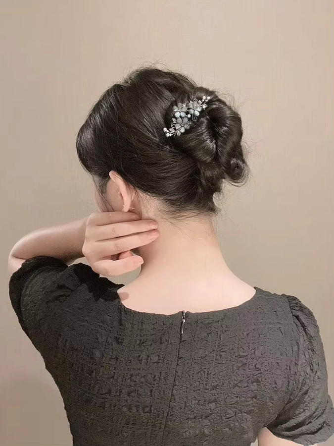HIYAYZ Haar Kamm, Perle Strass Blume, Metall, Damen - Bild 2