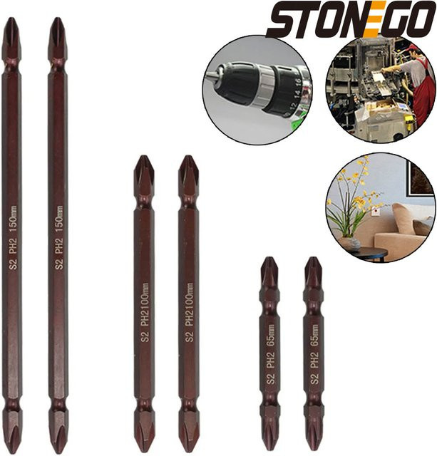 STONEGO Magnetische PH2 S2 Stahl Schraubendreher-Bits für elektrische und handgeführte Werkzeuge - Bild 1
