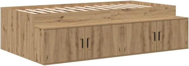 vidaXL Bettrahmen mit Stauraum und Schubladen in Artisan-Eiche, Farbe Braun, B/H: 80 x 203 cm - Bild 1