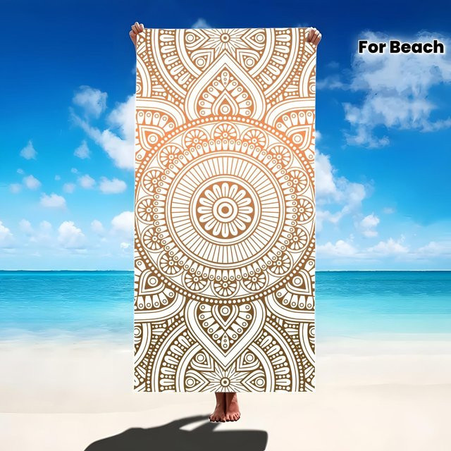 JMG Household Supplies Strandtuch mit Mandala Muster im Boho Print, weich und schnelltrocknend, Mehrfarbig, B/T: 50 x 100 cm - Bild 1