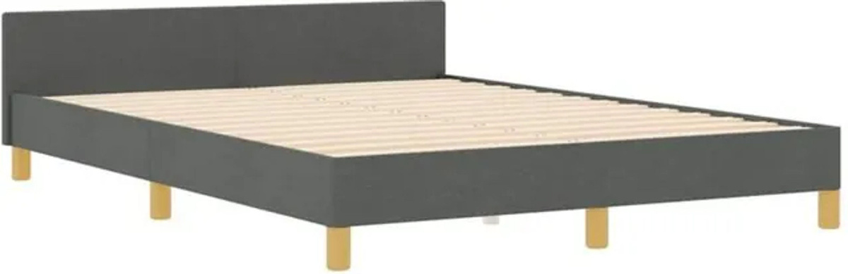 Polsterbett mit Kopfteil vidaXL in Anthrazit, B/T/H: 140 x 200 cm - Bild 1