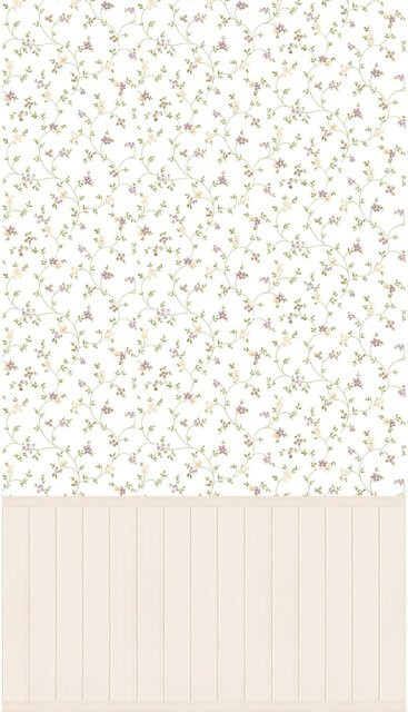 A.S. Création Vliestapete Wallpanel in Beige mit floralem Blümchen-Design im Country House Stil - Bild 1