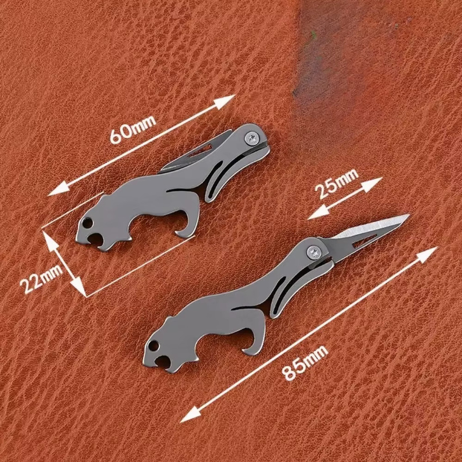 JIANLAI Mini-Klappmesser aus Titan-Legierung in Grau als tragbarer Schlüsselanhänger und Taschenmesser zum Auspacken - Bild 4
