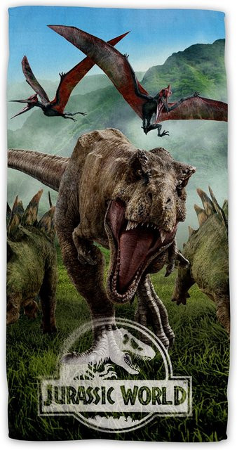 Jurassic World Strandtuch aus Baumwolle Frottee, B/H: 70 x 140 cm - Bild 1