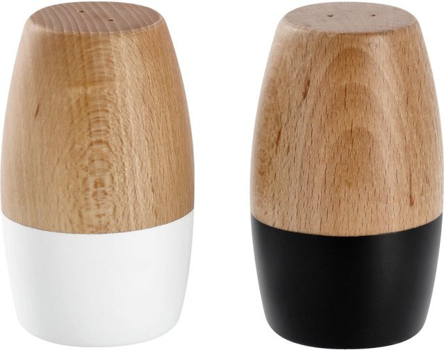 Vega Salz- und Pfefferstreuer-Set Kayu bauchig aus Buche, Farbe Braun, Durchmesser: 4,5 cm, Höhe: 9,0 cm - Bild 1