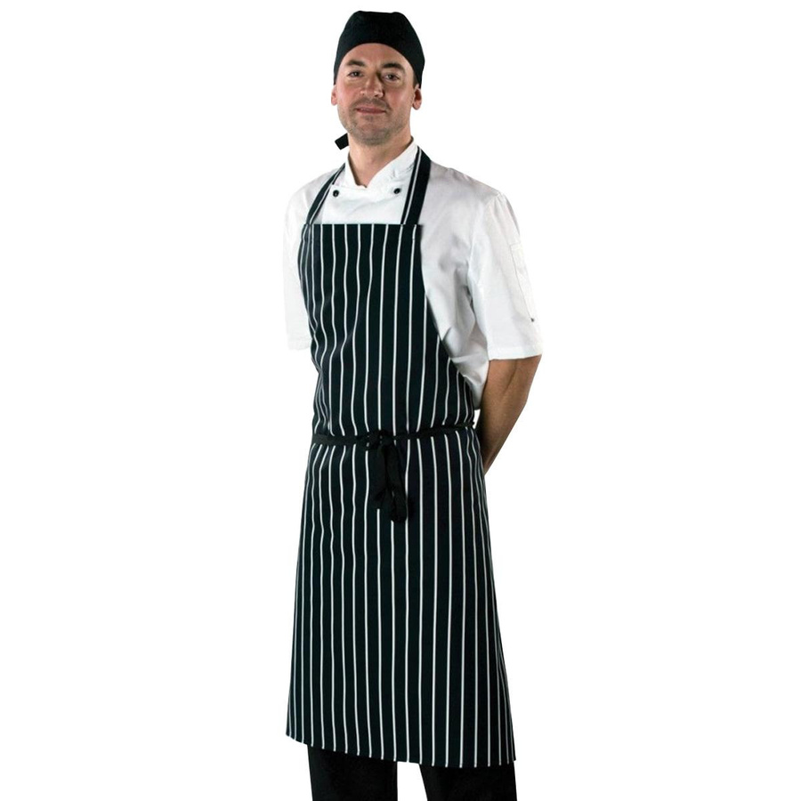 Dennys Unisex-Metzgerschürze aus Baumwolle, gestreift, 2er-Pack, One Size, dunkelblau/grau - Bild 2