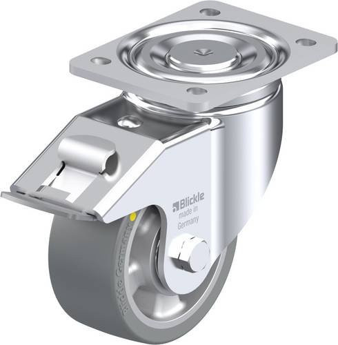 Blickle Lenkrolle LH-ALTH 127K-FI-AS mit Feststeller in Silber und Grau, Rad-Durchmesser: 125 mm, Tragfähigkeit: 750 kg - Bild 1