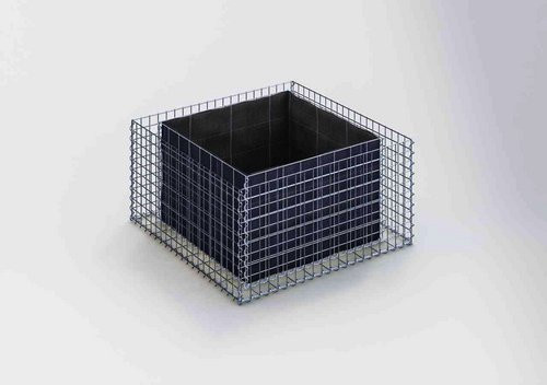 Gabiona Eckiges Gabionen-Hochbeet aus galvanisiertem Stahl in Silbergrau, B/T/H: 50 x 100 x 100 cm - Bild 2