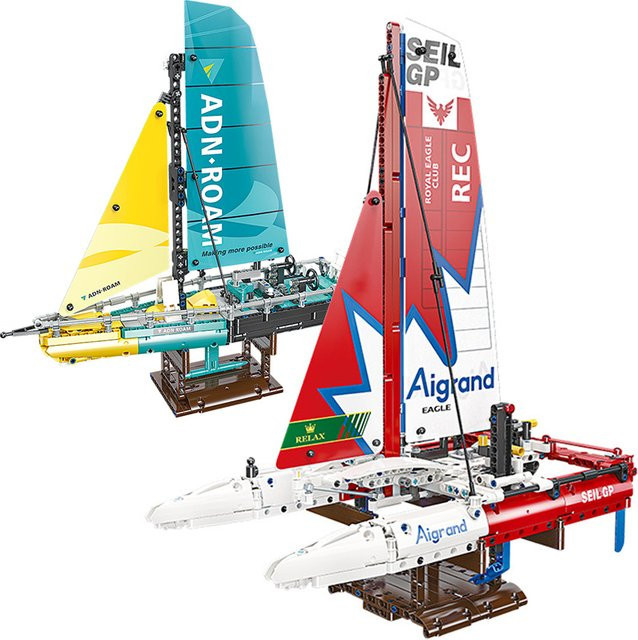 FINGERROCK Segelboot Schiff Modell, Bausteine, Hydrofoil Katamaran - Bild 1