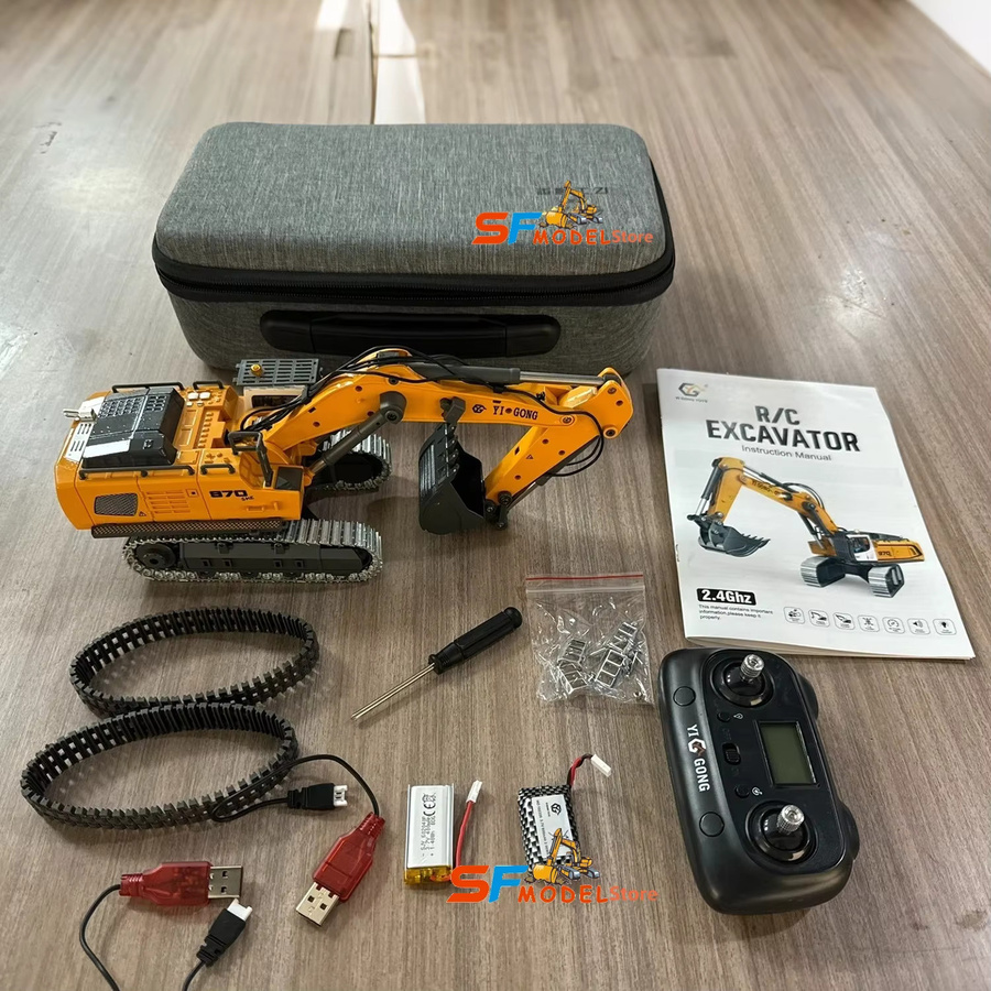 Mini RC Baggerlader 970 520, Simulationsmodell, 1:50, mit Licht und Sound - Bild 2
