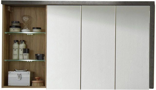Trendteam Spiegelschrank Eiche Riviera Honig mit Softclose Türen und internen Regalen, Breite: 123 cm, Höhe: 180 cm - Bild 1