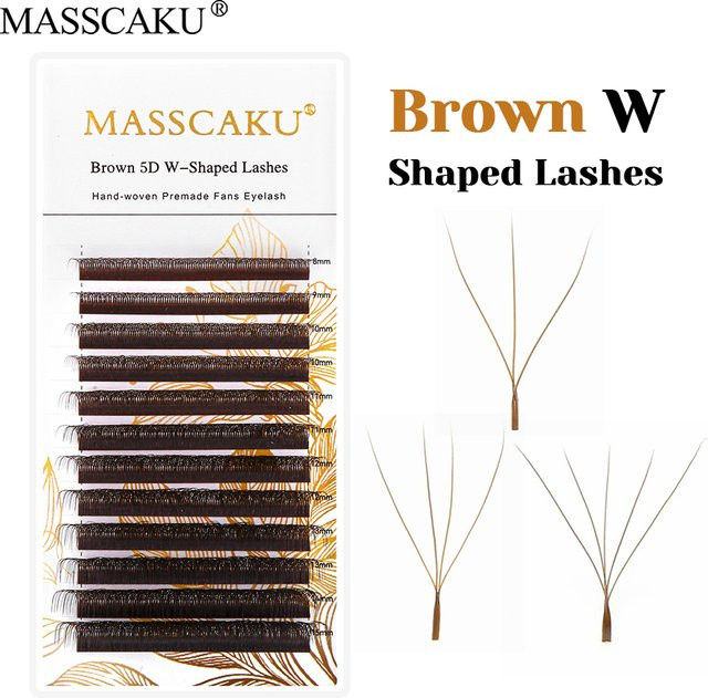 MASSCAKU Wimpernverlängerung, Brown, synthetisch, gemischte Länge - Bild 1