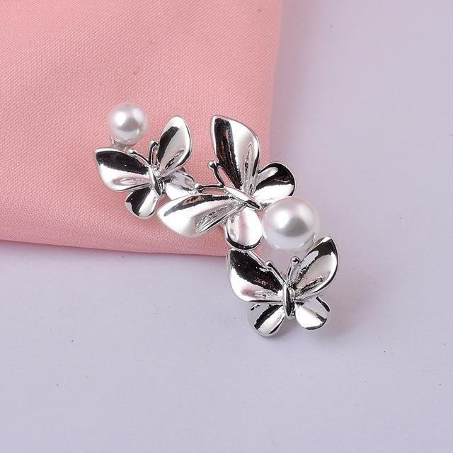 YIRAN Jewelry Schmetterling Brosche, grau, Damen - Bild 1