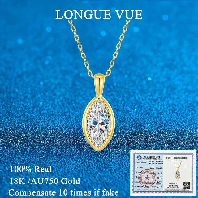 LONGUE VUE Halskette, 585 Gold, Diamant, Damen - Bild 1
