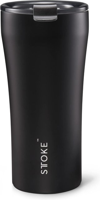 Stoke Nachhaltiger Luxus Becher mit luftdichtem Deckel Schwarz 470 ml - Bild 1