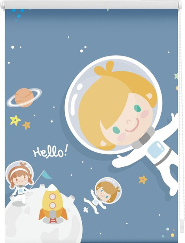 Lichtblick Rollo Klemmfix Astronaut Blau, blickdicht, B/H: 100 x 150 cm - Bild 2