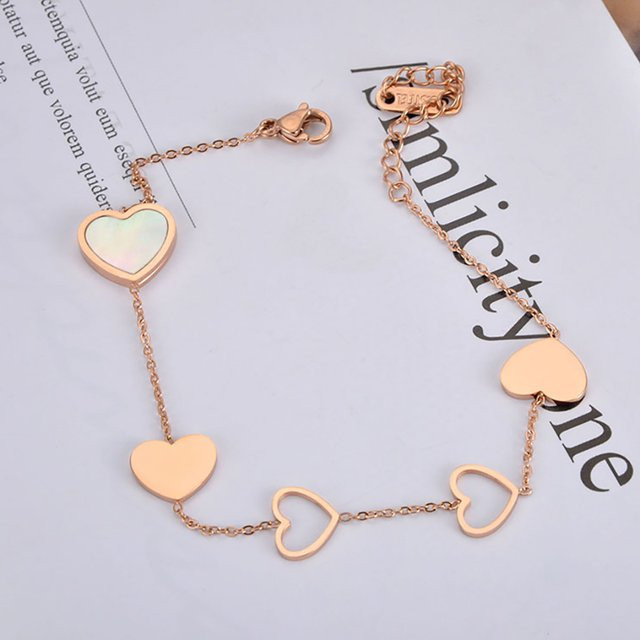 Lokaer Armband Shell Heart Charm, Edelstahl, Roségold, Damen - Bild 1
