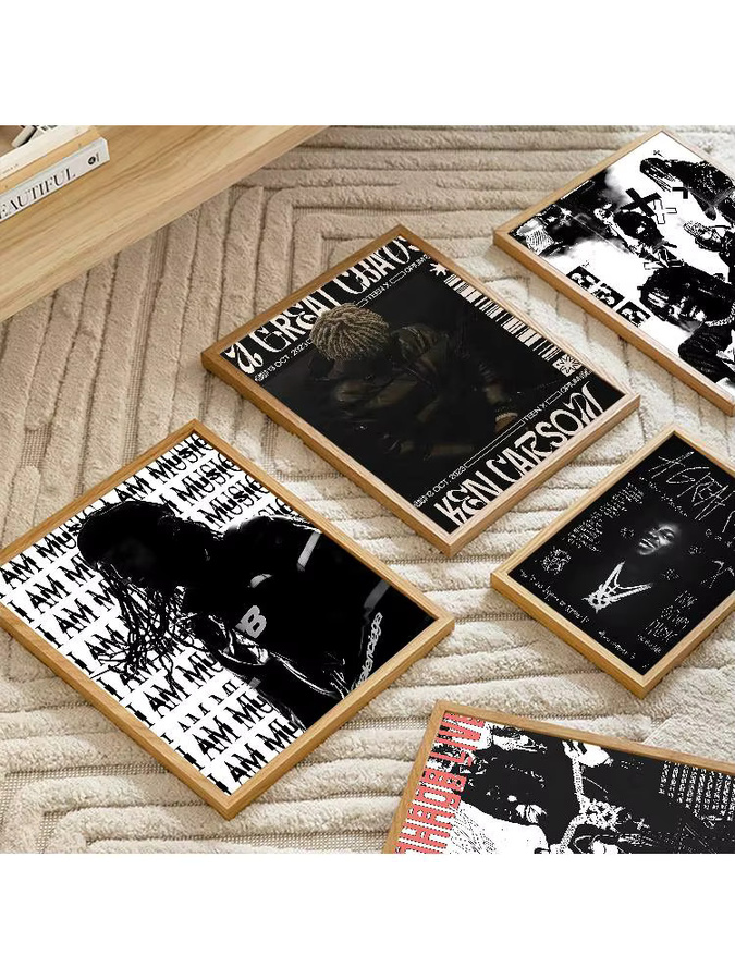 Selbstklebendes Kunstposter Ken Carson Rapper Portrait auf weißem Kraftpapier von Potdemiel - Bild 6