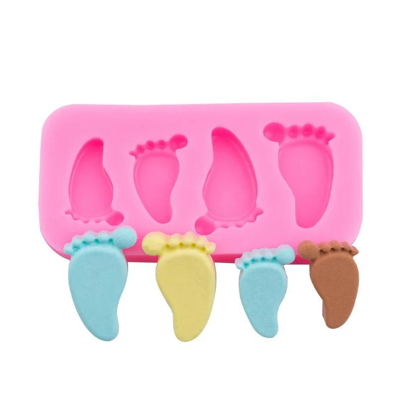 Bai Fen Bai Toys Silikonform für 3D Baby Füße in Pink zum Dekorieren von Schokolade, Fondant und Kuchen - Bild 2