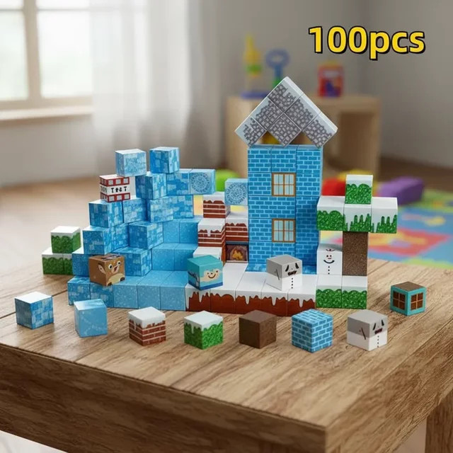 HUATEC Magnetische Blöcke Set mit 150 Teilen, Buntes STEM Lernspielzeug für Kinder zur kreativen 3D DIY Gebäude Konstruktion - Bild 1