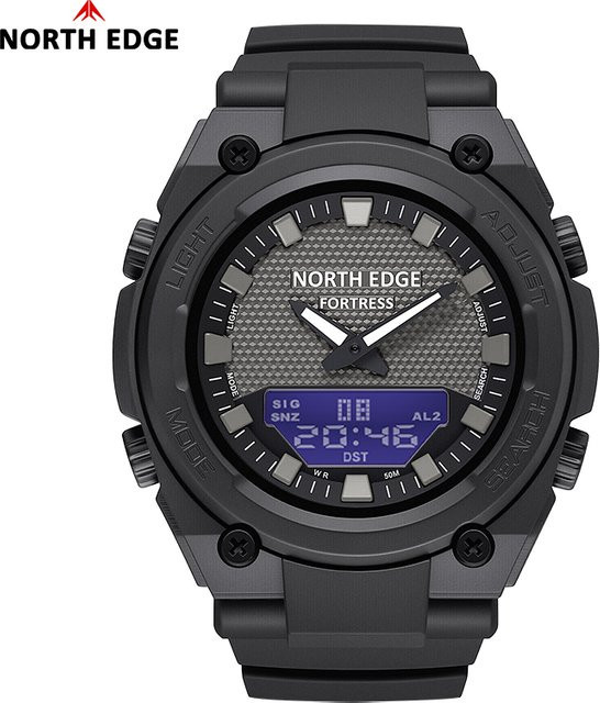 NORTH EDGE Digitaluhr, Herren, Schwarz, Kunststoff, Edelstahl, 5 ATM - Bild 1