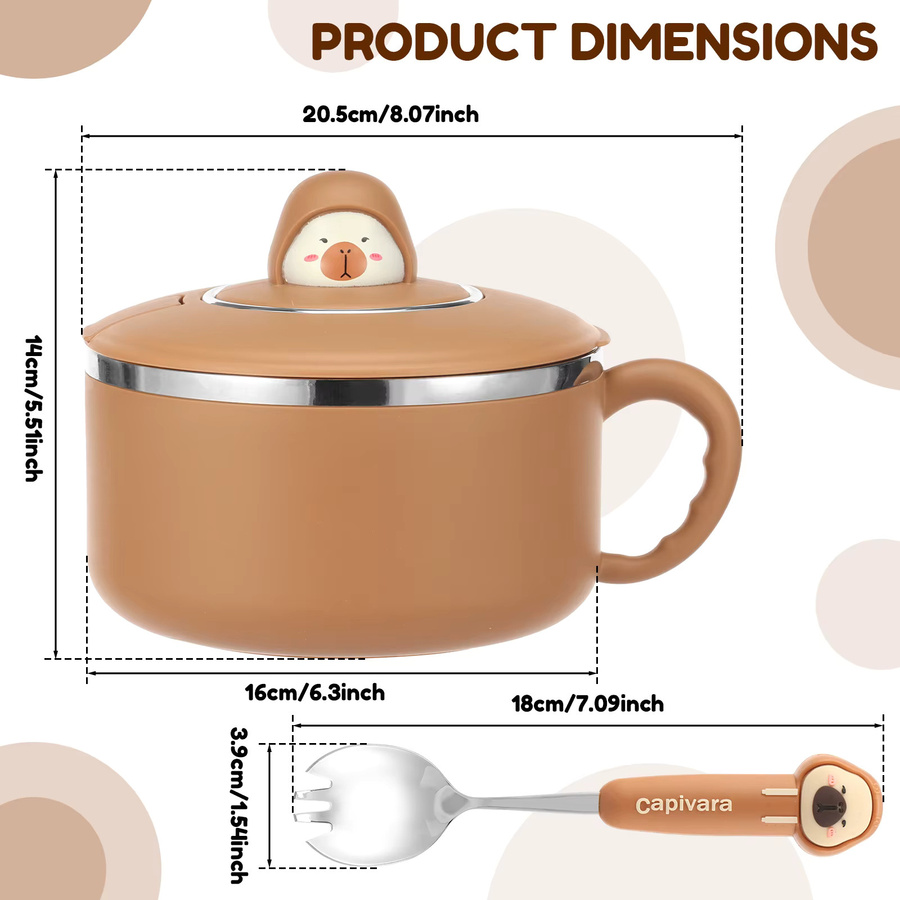 Willstar Ramen-Schüssel mit Deckel und Abtropffunktion für Instantnudeln, 1200 ml, Pink oder Braun - Bild 2