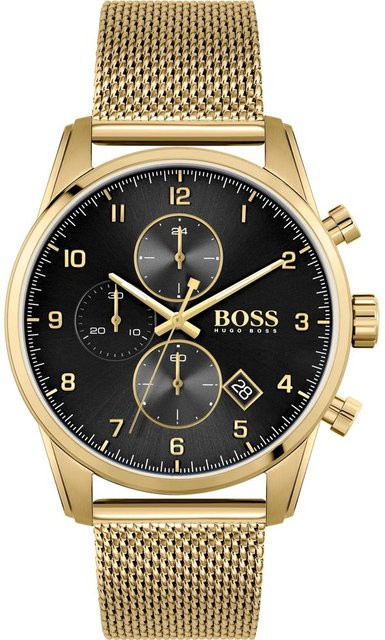 Hugo Boss Chronograph, Quarz, Edelstahl, 44 mm, Herren, Blau - Bild 1