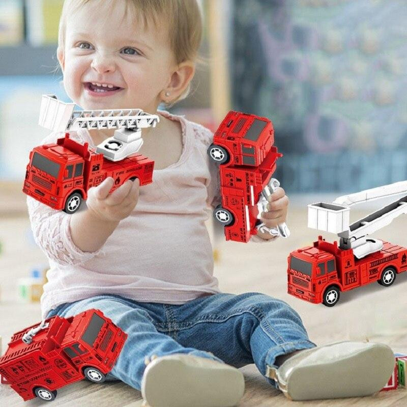 Yiran toy Feuerwehr Rückstoß-LKW Spielzeugauto 4-teiliges Set - Bild 3
