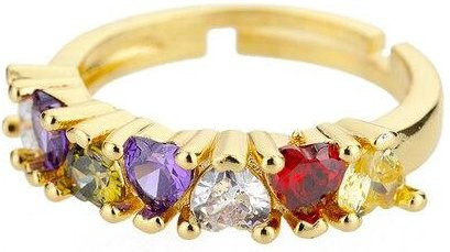 Allbestart Ringe, Herz, Edelstahl, Multicolor, Zirkonia, Damen - Bild 1