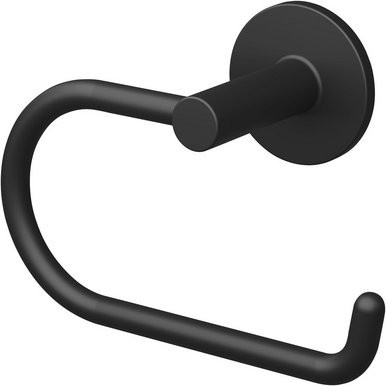 LENZ Toilettenpapierhalter NERO aus Metall in Schwarz-matt zur Montage durch Kleben oder Bohren - Bild 1