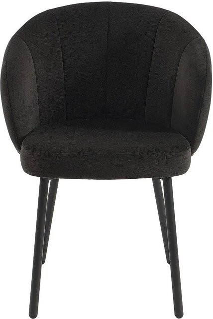 Vente-unique Stuhl Tanury Modern in Schwarz aus Stoff und Metall, Breite: 60 cm, Höhe: 78,5 cm, Tiefe: 62 cm - Bild 1