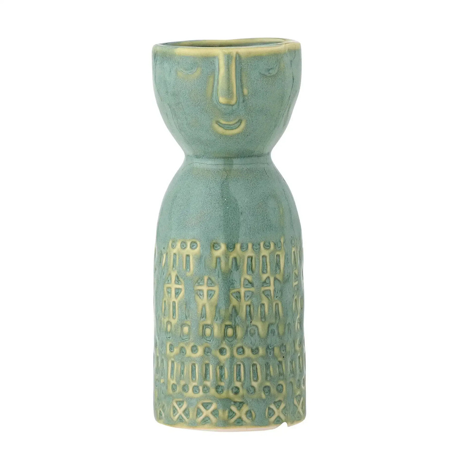 Bloomingville Keramikvase Embla in Grün im skandinavischen Design, Höhe: 14 cm - Bild 1