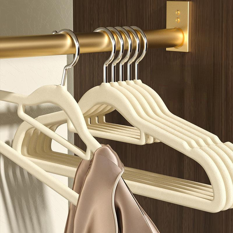 10 Stück beflockte Kleiderbügel von BC-Warm Home, rutschfeste Kleiderbügel für Erwachsene zum Aufhängen und Trocknen von Kleidung - Bild 2